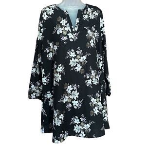 Peach Love Flowy Festival Black Boho Floral Summer Midi Spring Sundress